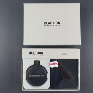 Kenneth Cole Reaction Men/'s Flask and Beanie Gift Set Black 41KC370001 for sale online